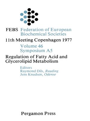 cover image of Regulation of Fatty Acid and Glycerolipid Metabolism
